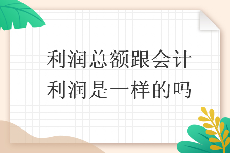   利潤總額跟會計利潤是一樣的嗎