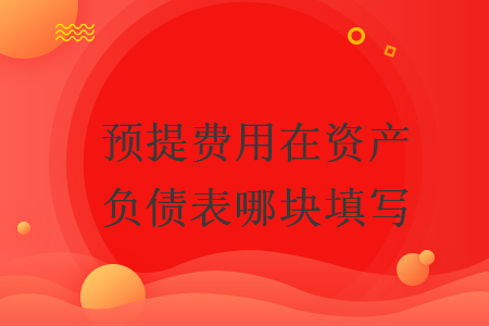 預提費用在資產負債表哪塊填寫