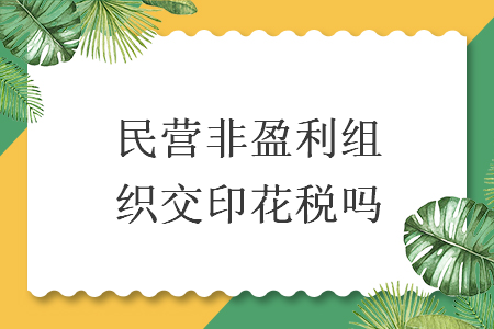 民營非盈利組織交印花稅嗎