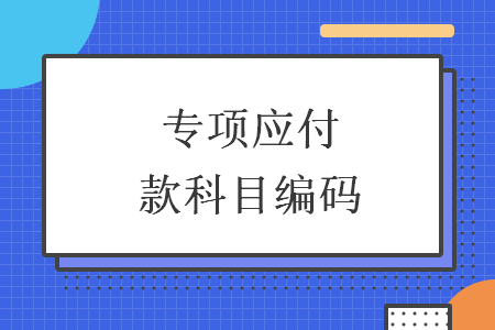 專項應付款科目編碼