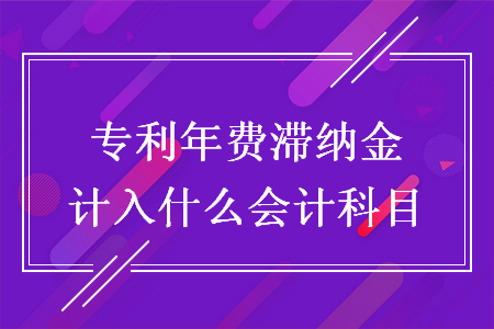 專利年費(fèi)滯納金計(jì)入什么會(huì)計(jì)科目