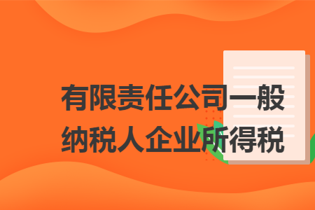有限責(zé)任公司一般納稅人企業(yè)所得稅
