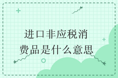 進口非應稅消費品是什么意思