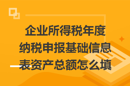 企業(yè)所得稅年度納稅申報(bào)基礎(chǔ)信息表資產(chǎn)總額怎么填