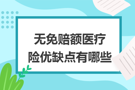 無免賠額醫(yī)療險(xiǎn)優(yōu)缺點(diǎn)有哪些