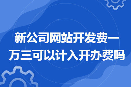 新公司網(wǎng)站開(kāi)發(fā)費(fèi)一萬(wàn)三可以計(jì)入開(kāi)辦費(fèi)嗎