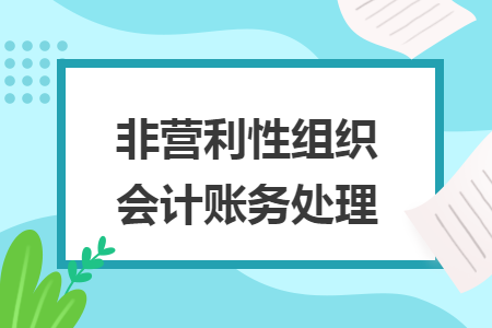 非營利性組織會計賬務(wù)處理