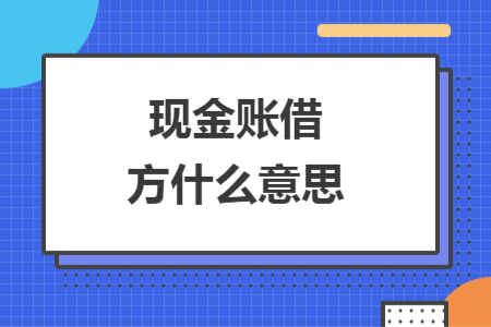 現(xiàn)金賬借方什么意思