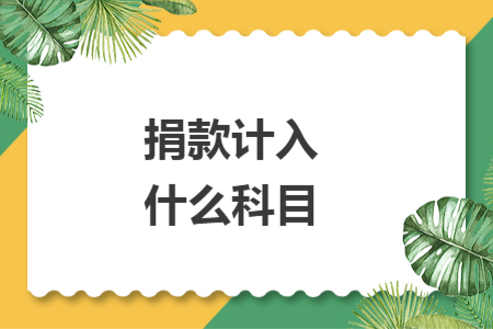 捐款計入什么科目